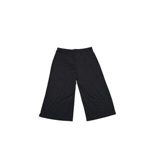 Wynne Layers Black Plus Size 1X High Rise Pull-on Cropped Wide Leg Pants NWT